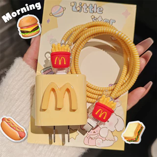 M French Fries Apple Charger ฝาครอบป้องกัน 20w สายเคเบิลข้อมูล Anti Break เหมาะสําหรับ iPhone 13/14/15/16