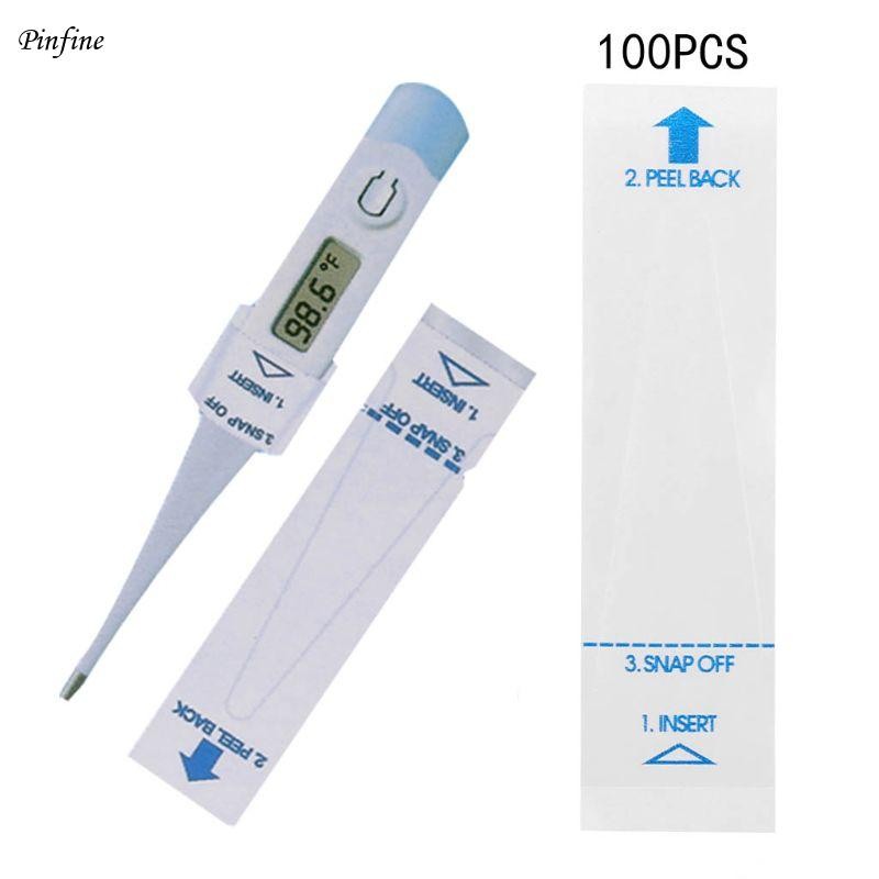 Pinfine 100PCS Digital Probe ครอบคลุม Universal Disposable Protector สําหรับสุขาภิบาลที่แม่นยําช่องปาก Rectal และ Underarm