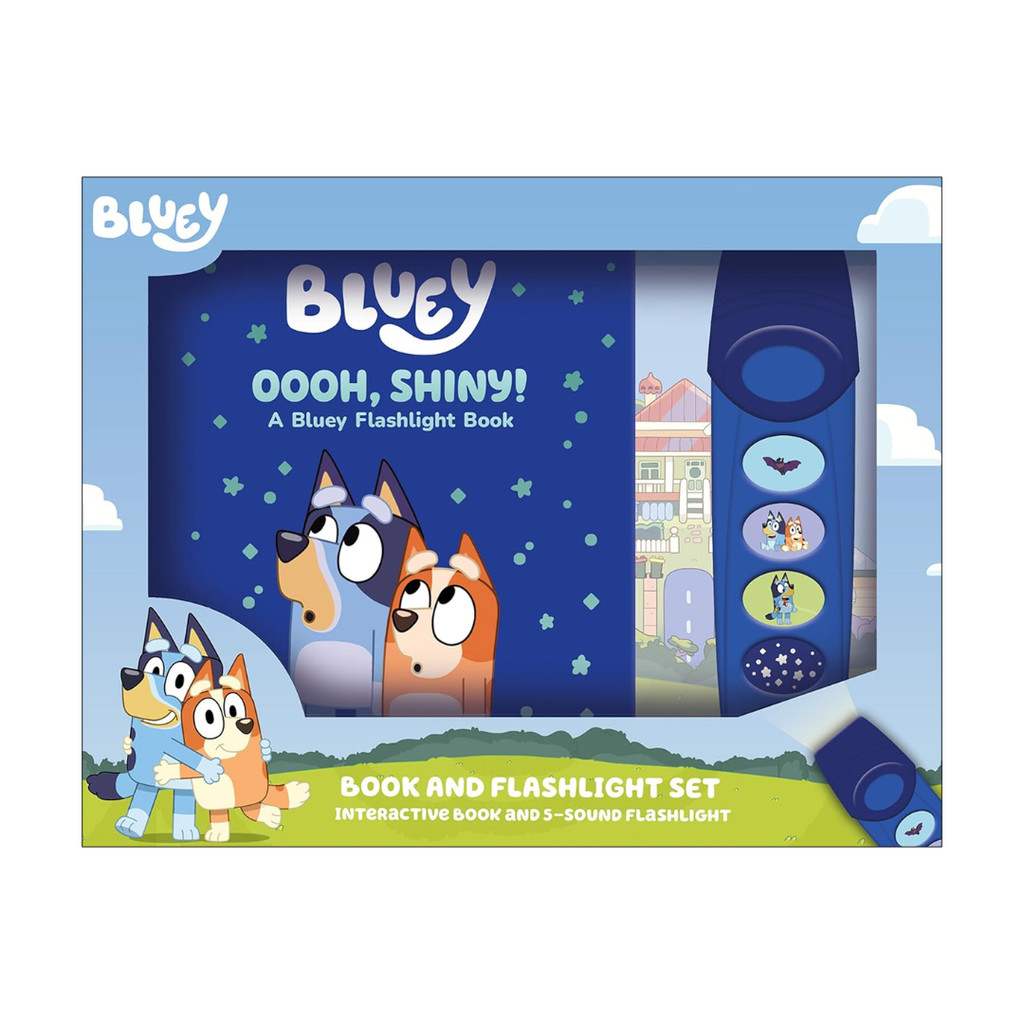 Bluey Story Book & ไฟฉายพร้อมกล่องหนังสือเสียง 5 ปุ่มเพื่ออ่านและเล่น