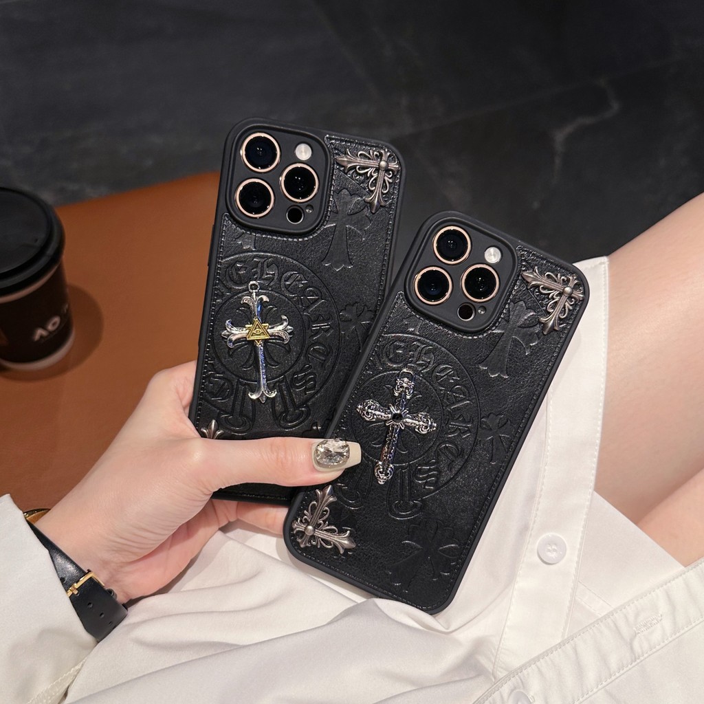 Creative Emboss หนังสําหรับ iPhone 17 Pro Max 16 15 14 13 Pro Max 16 15 14 Plus 3D โลหะ Rivet ออกแบบเลนส์ป้องกัน Full Coverage TPU Soft Border Design Anti Falling Cover ราคา ถูกที่สุด ดีลบีเคเค แกลเลอรีภาพที่ 3