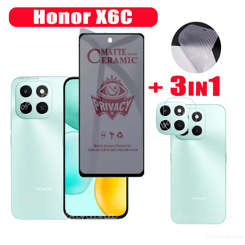Honor X6C ความเป็นส่วนตัวกระจกนิรภัยสําหรับ Honor X7C X8C X6B X7B X8B ป้องกันหน้าจอ + เลนส์กล้องกระจ