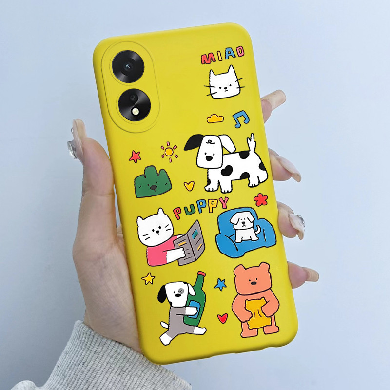 สําหรับ OPPO A38 4G CPH2579 กรณีน่ารักการ์ตูน Panda ดอกไม้รูปแบบ Candy สีซิลิโคนนุ่มโทรศัพท์ปกหลังสําหรับ OPPO A18 CPH2591 ปลอก ราคา ถูกที่สุด ดีลบีเคเค แกลเลอรีภาพที่ 3