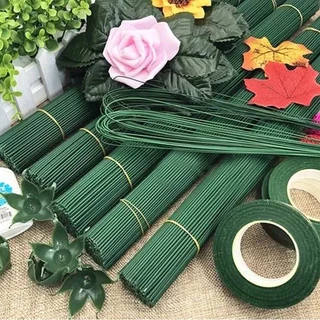 ก้านดอกไม้ห่อพลาสติก Chenille, หนา 2 มิล ยาว 30ซม. (มัดละ50เส้น) สาขาดอกไม้จำลองทำด้วยมือ DIY, อุปกรณ์เสริมช่อดอกไม้