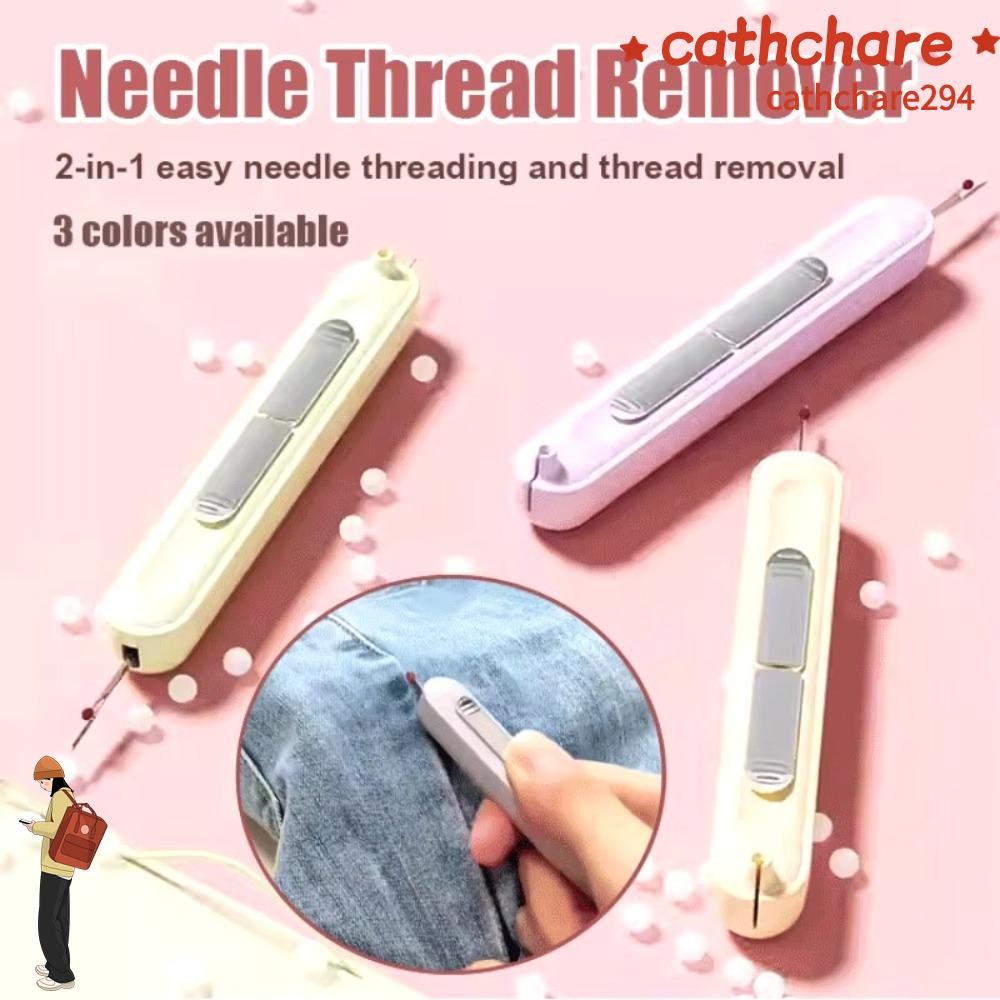 Cathchare294 Threading เข็ม Threader, เย็บปักถักร้อยเย็บปักถักร้อย Cross Stitch เย็บมือเครื่องมือพิเศษ, มัลติฟังก์ชั่น 2in1 DIY อุปกรณ์เย็บผ้าหยิบเกลียว Remover