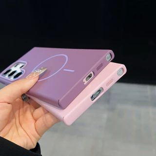 Luxury Matte Slim Magnetic Hard PC สําหรับ Samsung S26 Ultra Plus S25FE S25 S24 Ultra Plus S24 S23 S22 S21 Ultra S24 S23 FE ผิวแข็งกันกระแทก
