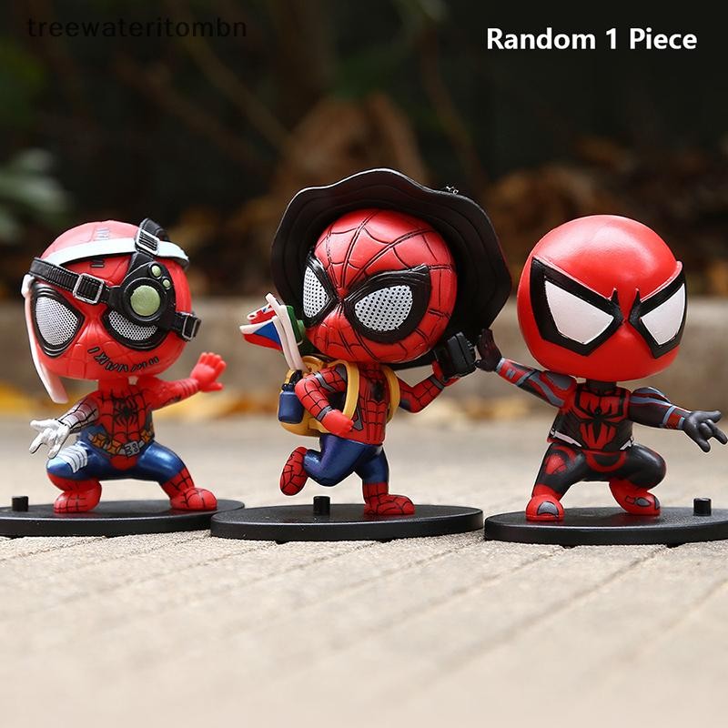 ทีที 1 ชิ้นของขวัญวันหยุดสําหรับเด็ก ประหลาดใจ อุปกรณ์ต่อพ่วงภาพยนตร์สไปเดอร์แมนสร้างสรรค์การ์ตูนน่ารักรุ่น ถาม เดสก์ท็อปตุ๊กตาเครื่องประดับรถรุ่น mbn