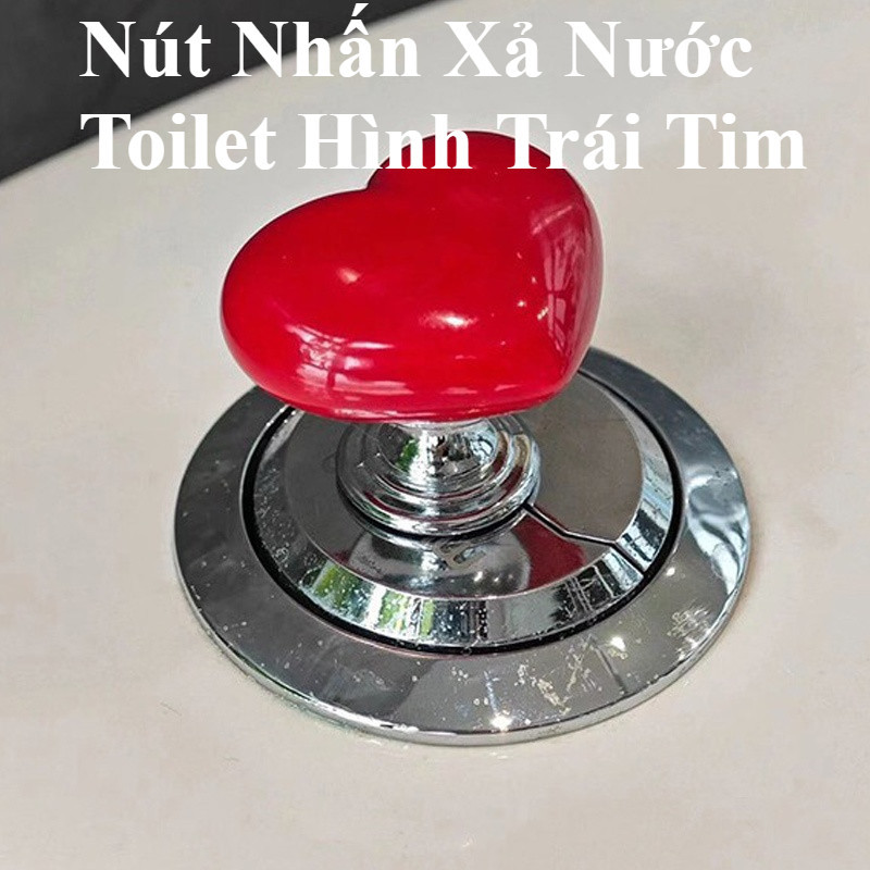 Creative Cute Heart-Shaped Toilet Flush Push Button Toilet Color Press, ปุ่มห้องน้ําสร้างสรรค์ - EN8