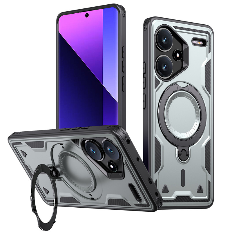 สําหรับ Xiaomi Redmi Note 13 Pro 4G 5G, 13 Pro Plus 5G, K70E กรณี ELVEV Anti-drop Hard PC Soft TPU Bracket ดูดปกหลังสําหรับ POCO M6 Pro, X6 Pro