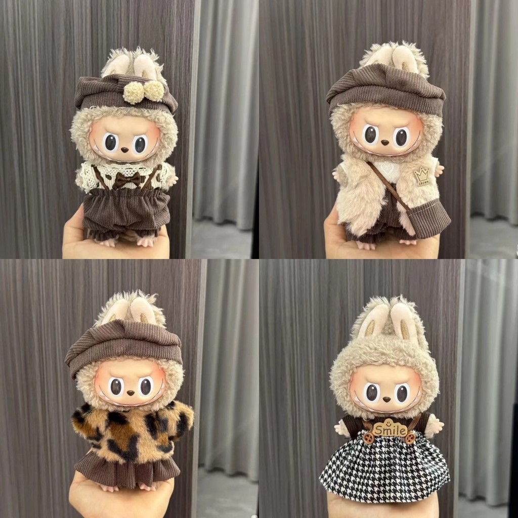 Ropa Labubu สําหรับ 17 ซม. Labubu ชุดหมวกสไตล์ย้อนยุคสไตล์ศิลปะขนาดเล็กเสื้อผ้า Labubu ชุด