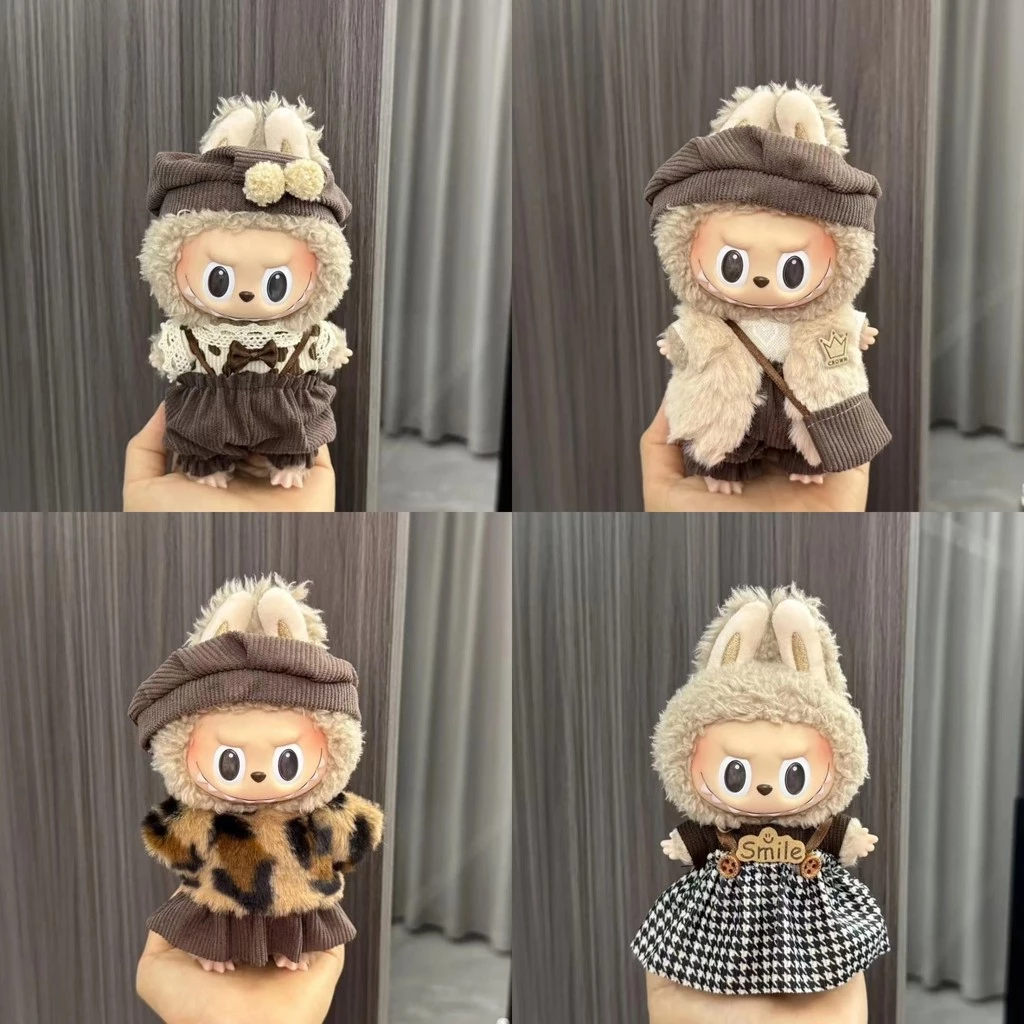 Ropa Labubu สําหรับ 17 ซม. Labubu ชุดหมวกสไตล์ย้อนยุคสไตล์ศิลปะขนาดเล็กเสื้อผ้า Labubu ชุด