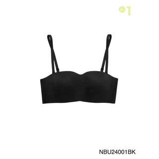 [Online Exclusive]  Sabina Pretty Perfect Level 1 เสื้อชั้นใน เกาะอก ไร้โครง รหัส NBU24001BK - สีดำ
