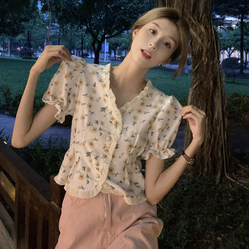 Veewink เสื้อเชิ้ตลายดอกไม้ แขนสั้น ผู้หญิง thumbnail 9