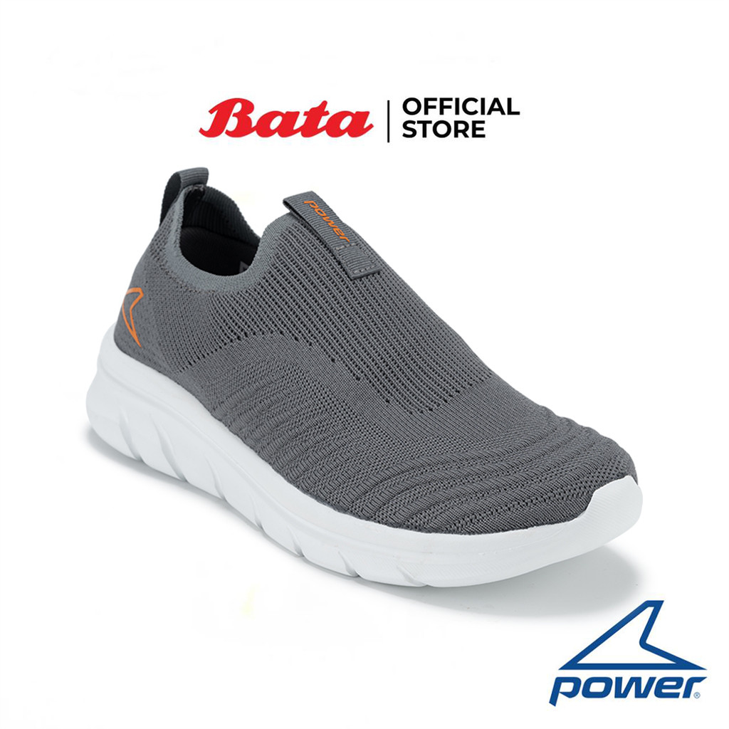 Bata บาจา Power รองเท้าผ้าใบสลิปออน ออกกำลังกายแบบสวม สำหรับผู้ชาย รุ่น BONDI สีเทา 8282849 สีดำ 828