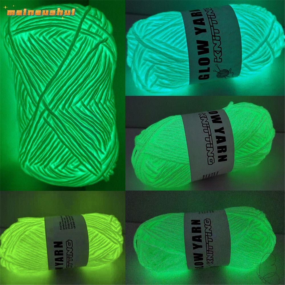 Mainaushui Luminous Chunky Yarn โพลีเอสเตอร์เย็บขนสัตว์ถักทําด้วยมือ