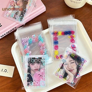 🎈50pcs ถุงซีลการ์ตูน กราฟฟิตี ถุงกาวตนเอง ถุงบรรจุ Opp โปร่งใส unomma