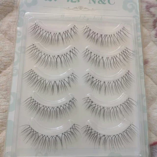 5 คู่ขนตาปลอมก้านโปร่งใส V-รูปมังงะตาธรรมชาติ Wispy สไตล์เกาหลี Lash Extension