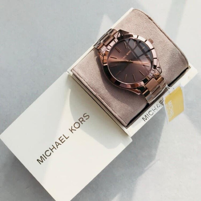 [ของแท้100%] นาฬิกาข้อมือ Michael kors MK3418 สีน้ำตาล ส่งฟรี‼️