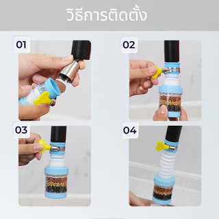 หัวต่อก๊อกน้ำ(รุ่นอัพเกรดปรับค่าPHในน้ำ)หมุนได้ 360°Cชั้นกรอง 6ชั้น กันน้ำกระเด็น หัวกรองก๊อกน้ำ ที่กรองน้ำ หัวกรองน้ำ