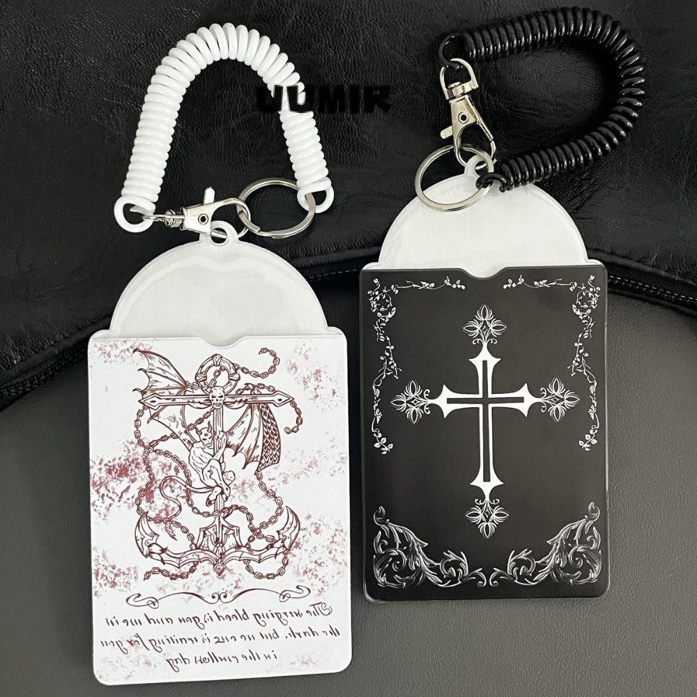 Uumir Kpop Photocard Holder,กระเป๋าจี้ ID Photo Display Card Holder, PVC Gothic Dark Series 3 นิ้วนักเรียนบัตรอาหารป้องกันเครื่องเขียนโรงเรียน