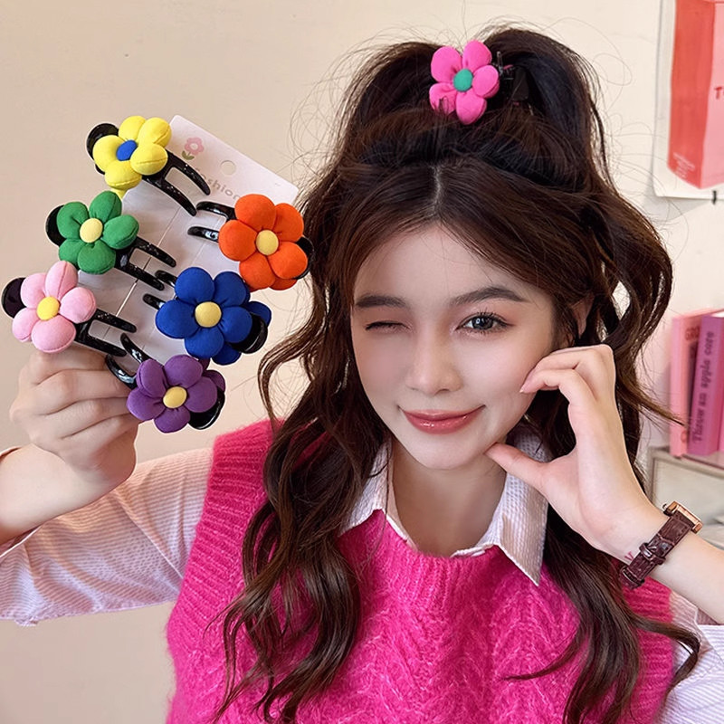 Rubuyou กิ๊บติดผมลายดอกไม้น่ารักๆหลากสีสันโดปามีนสําหรับเด็กผู้หญิงเครื่องประดับผมแฟชั่นเครื่องประดับผม -COD