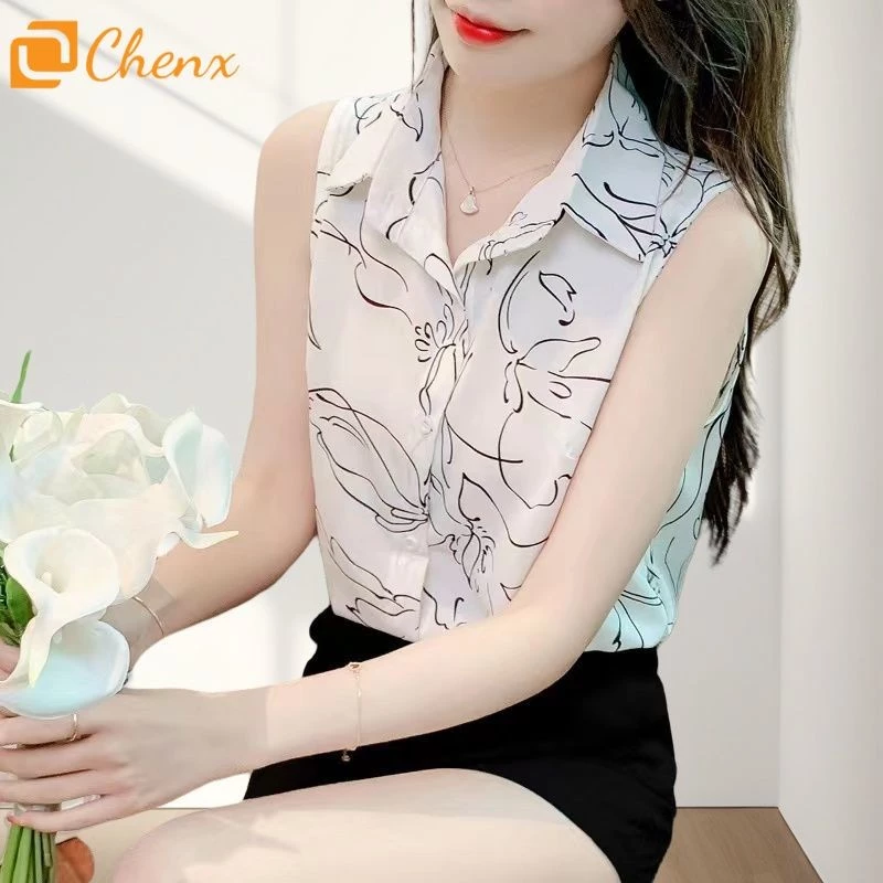 เสื้อแขนกุดชีฟองสไตล์โจ๊กเกอร์สำหรับเลดี้
