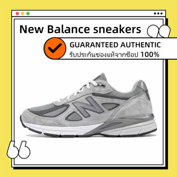 ของแท้ 100% NEW BALANCE 990 NB990 V4 U990GR4 Gray Unisex รองเท้าผ้าใบสำหรับผู้ชาย และผู้หญิง