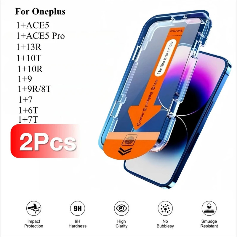 2 ชิ้นสําหรับ Oneplus ACE 5 Pro 13R 10T 10R 9 9R 9RT 8T 7T 6T 7 1 + กระจกนิรภัยป้องกันหน้าจอติดตั้งง