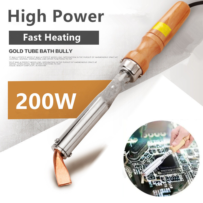 หัวแร้งบัดกรี 200 W 220V หัวแร้งไฟฟ้า Heavy Duty เครื่องเชื่อมเหล็กด้วยปลายทองเหลืองหัวแร้ง