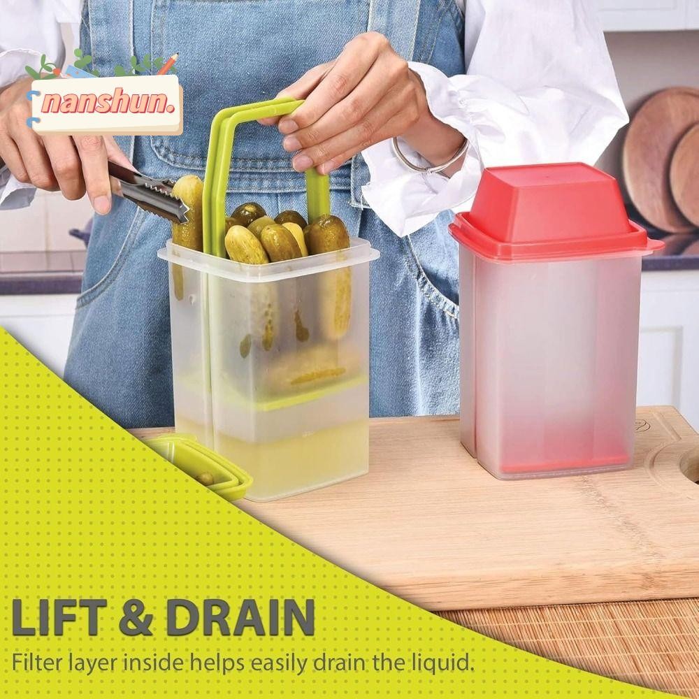 โถดอง NANSHU, ที่เก็บปลอดยุ่งภาชนะดองแบบใช้ซ้ําได้พร้อมที่กรอง, ที่ใส่ดองคุณภาพสูงพร้อมฝาปิด BPA Fre