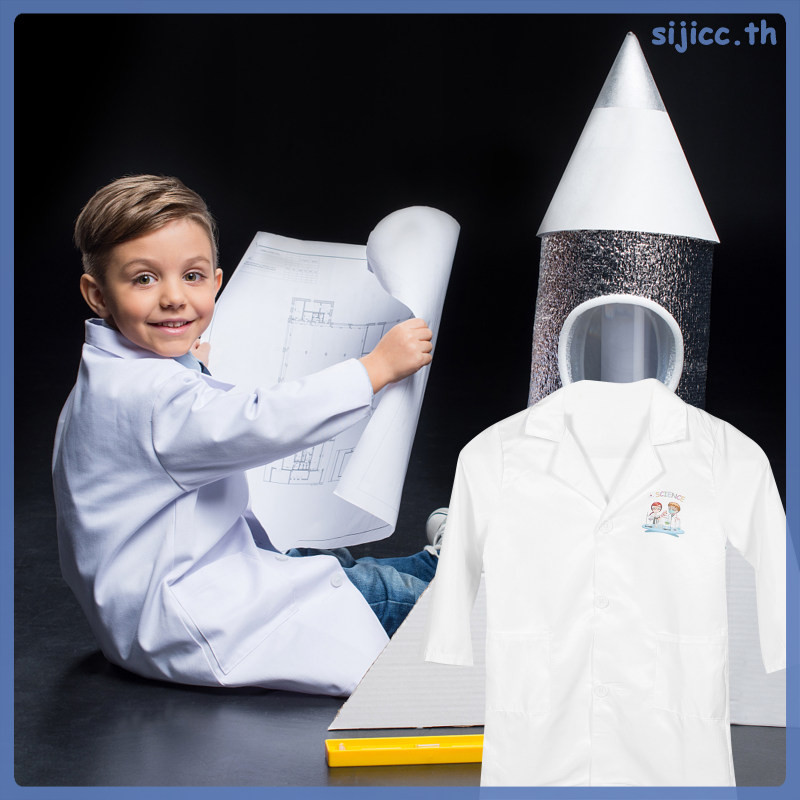 Coat Kids Scientists Play House Clothes Lab Apron วิทยาศาสตร์ชุดอาชีพแต่งตัว Baby Man sijicc