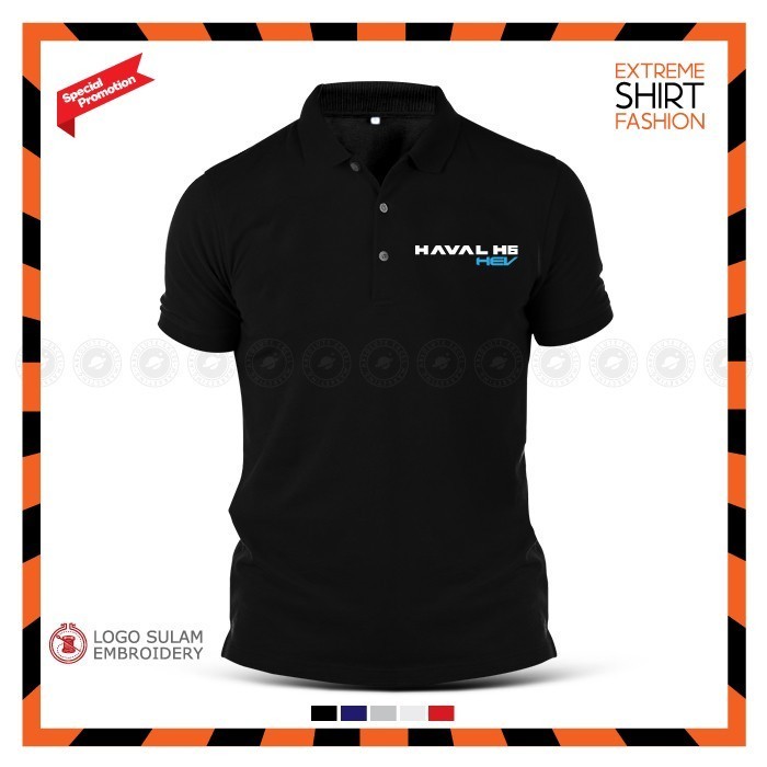 Polo Tee เสื้อผ้าฝ้าย GWM Haval H6 HEV Hybrid Uniform Baju เสื้อยืด Lelaki ผู้ชายพิมพ์โลโก้