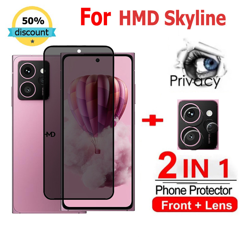 2 in 1 ฟิล์ม HMD Skyline ฟิล์มกระจกนิรภัยกันรอยหน้าจอ กันแอบมอง เพื่อความเป็นส่วนตัว สําหรับ HMD XR2