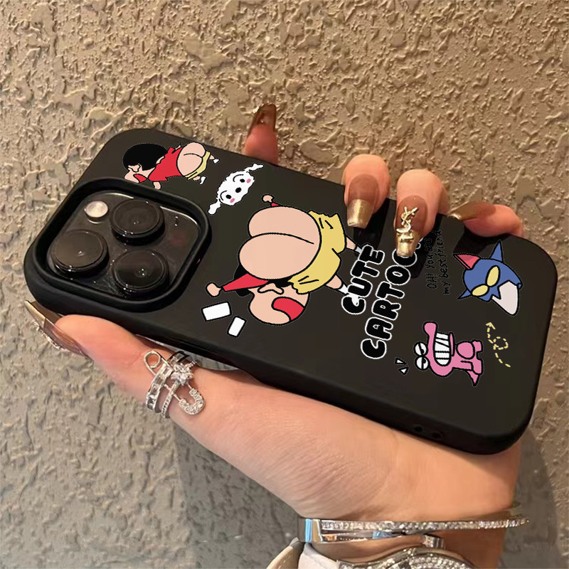 จัดส่งทันที เคสไอโฟน11 13 14 15 16 Pro Max Bare ass crayon shin-shin Shockproof Case For iPhone 13PM,16PM,15PM,14PM