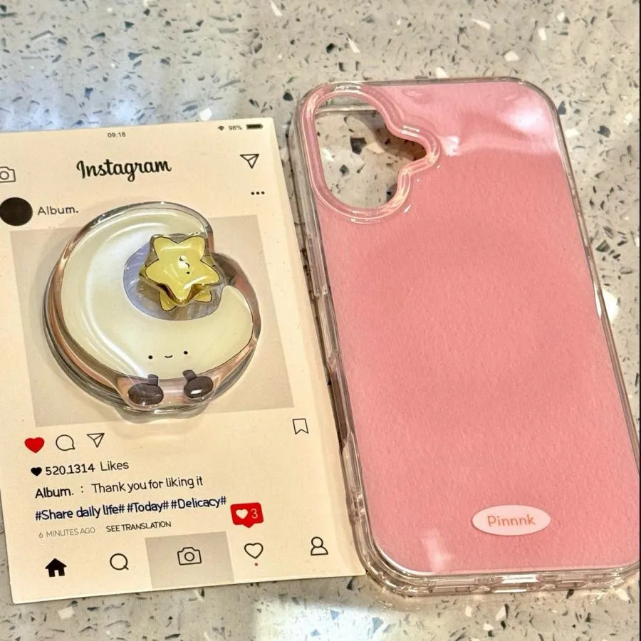 Ins เกาหลีน่ารัก Moon Stars โทรศัพท์ Griptok Grip Tok Stand สําหรับ iPhone 16 กรณีผู้ถือ