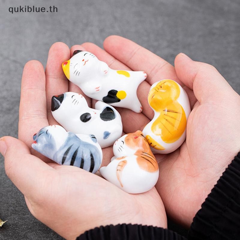 Qukiblue.th ที่วางตะเกียบแมวนําโชค ตะเกียบเซรามิกญี่ปุ่น ของตกแต่งบ้านเซรามิก TH