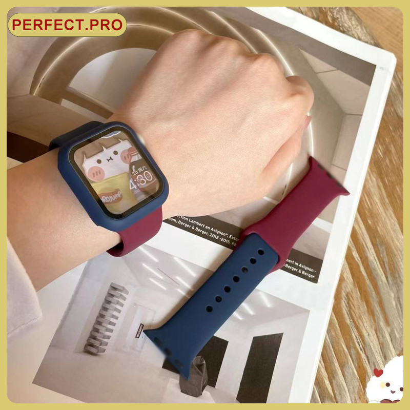 สายนาฬิกาอัจฉริยะ Ultra 49mm46mm45mm44mm42mm เหมาะสำหรับ iwatch S11/10/9/8/7/6/5/4/SE จับคู่สีซิลิโคนสายกีฬา38mm40mm41mm