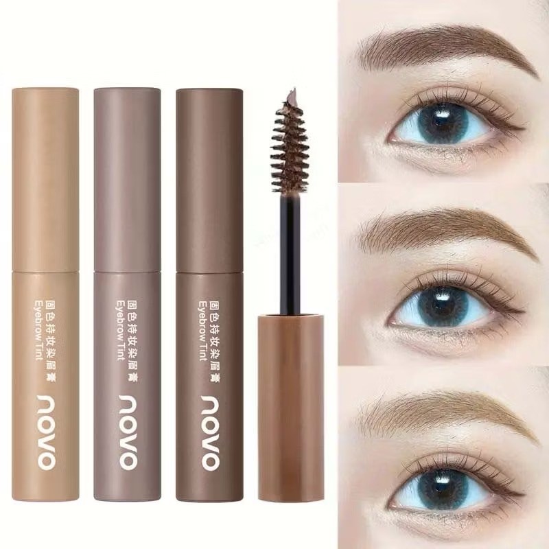 Novo มาสคาร่าคิ้ว สามมิติ พร้อมแปรงปัด สีสวย แห้งเร็ว กันน้ำ ติดทนตลอดทั้งวัน