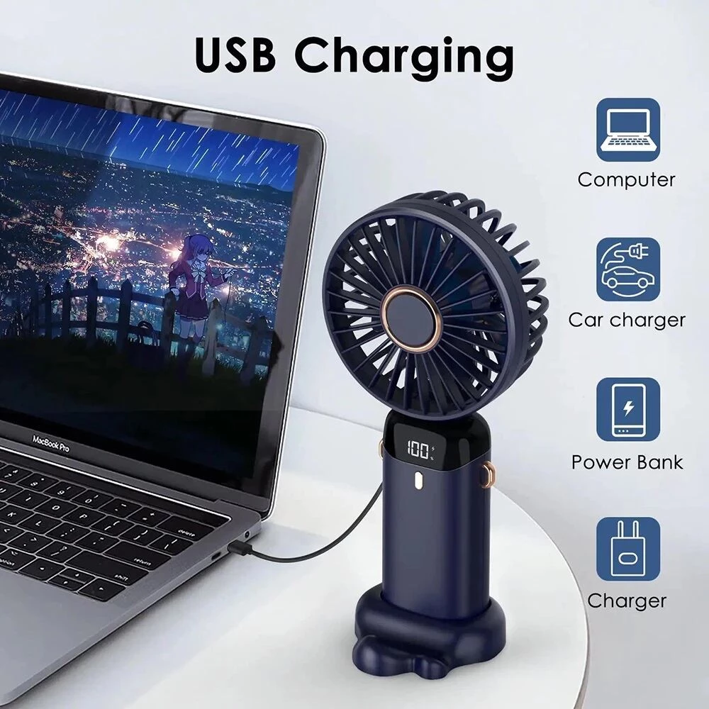 พัดลมพกพา 5 โหมด หน้าจอดิจิทัล แบตเตอรี่ 3000mAh thumbnail 9