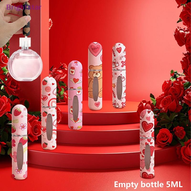 Brightstar 5ml น้ําหอมเดินทางแบบพกพาขวดด้านล่างชาร์จโดยตรงมินิพิมพ์ดอกไม้ขวดน้ําหอมer ของขวัญวันวาเลนไทน์ใหม่
