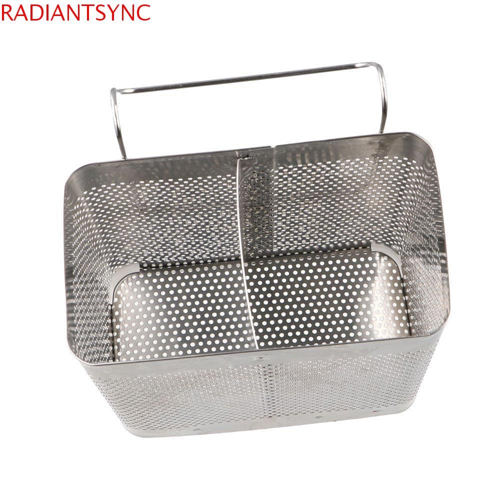 Radiantsync ชั้นวางตะเกียบสแตนเลส, พร้อมตะขอเงินช้อนส้อมตะกร้าอบแห้ง, แขวนสะดวกประหยัดพื้นที่บนโต๊ะอาหาร Drainer ช้อน