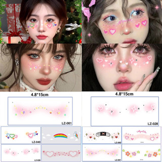 ❤️COD Face Tattoo Sticker สติ๊กเกอร์หน้าน่ารัก รอยสักชั่วครา…