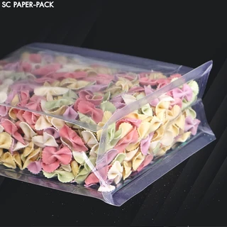 ถุงพลาสติก ขุ่น/ใส ถุงซิปก้นตั้ง ขยายข้าง มีที่จับ (แพ็ค 50 ใบ)