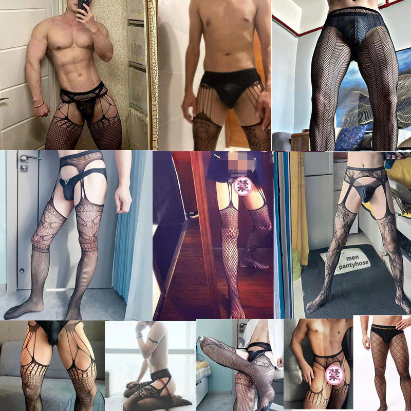 BBOYMMYOBB ผู้ชายเซ็กซี่ตาข่าย Body ถุงน่อง Fishnet ชุดบอดี้สูทชุดชั้นใน Pantyhose ชุดชั้นใน US
