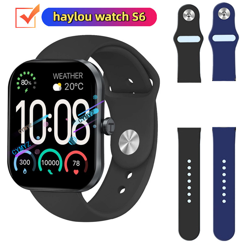 Haylou Watch S6 strap สายซิลิโคน haylou S6 สาย Smart Watch สายรัดข้อมือแบบสปอร์ต