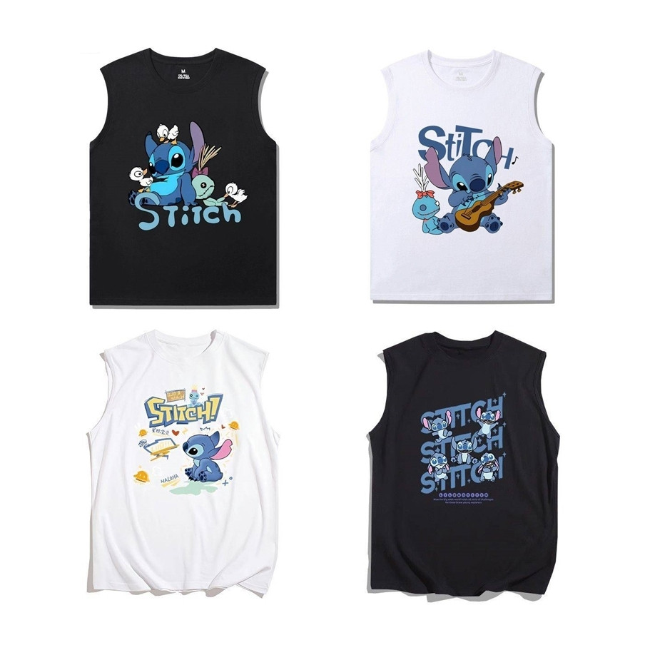 NEW เสื้อแขนกุด สกรีนลายสติทซ์ สวยๆ มีหลายลายให้เลือก