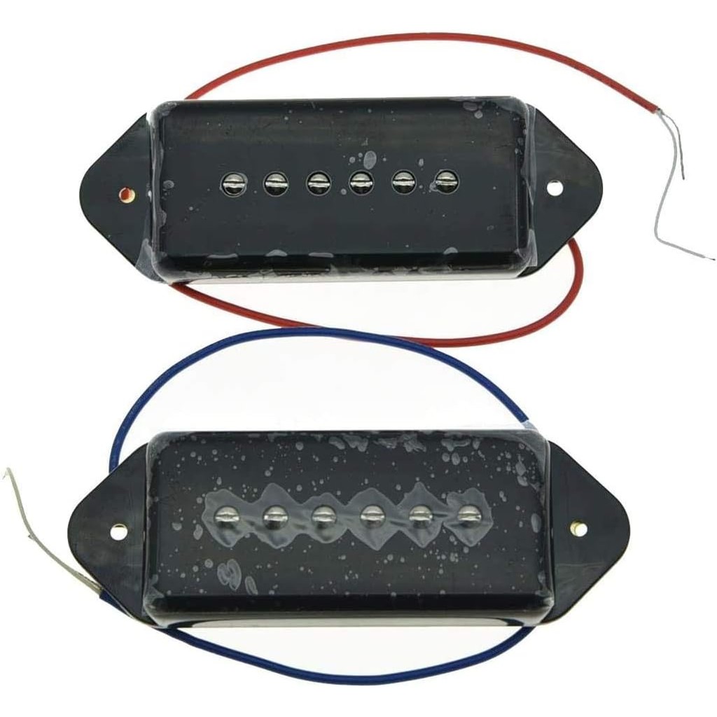 KAISH สีดํา P90 เสียงกําลังสูง Dogear ประเภท BRIDGE/NECK Pickup Soapbar รถกระบะกีตาร์
