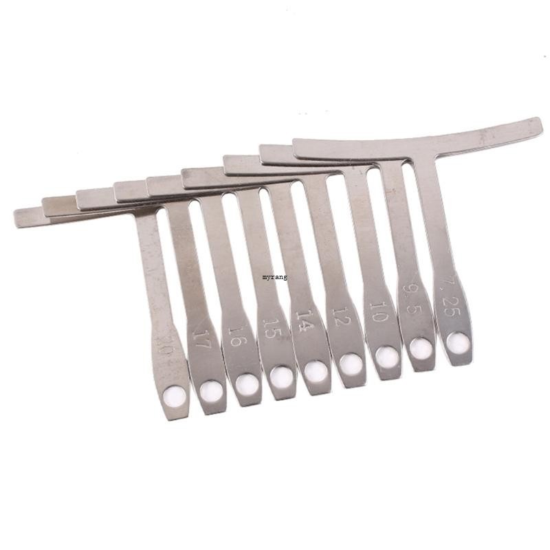 MG 9 ชิ้น Understring Radius Gauge Universal Guitar Gauge Luthiers เครื่องมือ T-Shape ไม้บรรทัดสําหร