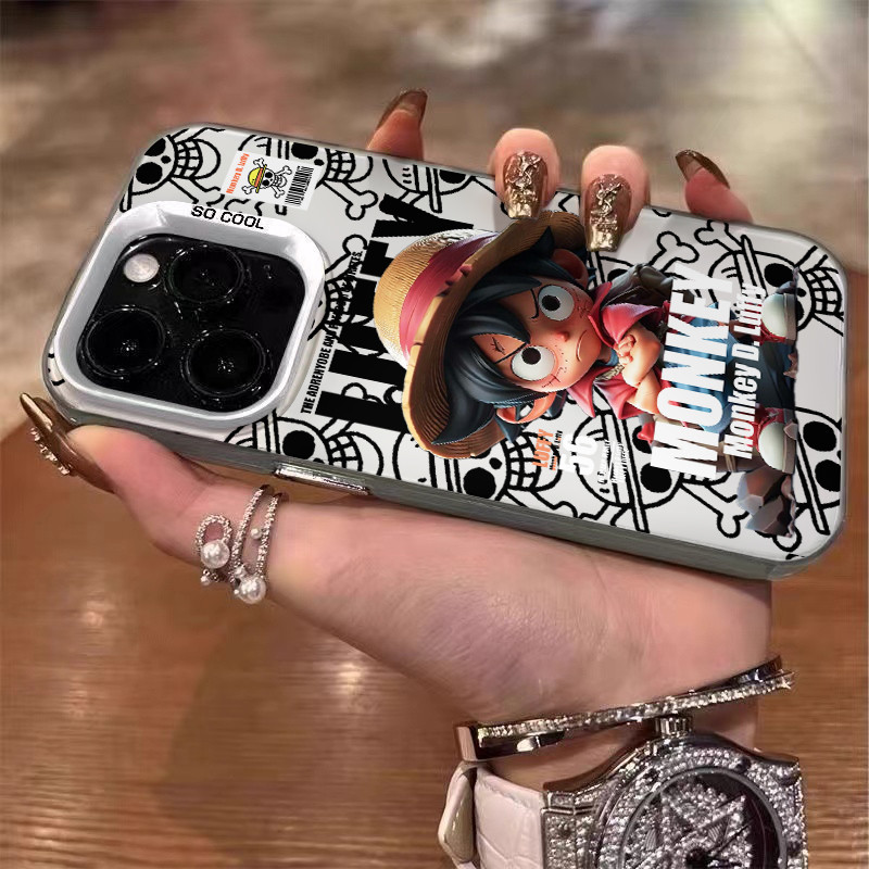 พร้อมส่ง🔥เคสไอโฟน 13 เคสซิลิโคนนิ่ม Pro Max Q version Luffy Case For iPhone 16 Pro Max 11 12 13 14 1