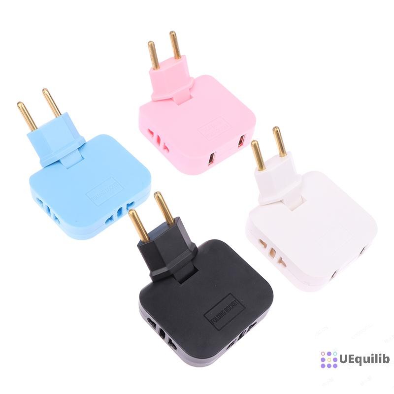 Uequilib EU Plug 180 องศาอะแดปเตอร์โรตารีพับได้ 3 ใน 1 Travel Adapter ปลั๊กไฟฟ้า Power Converter ไฟฟ้า AC Outlet ใหม่ - รูปที่ 5