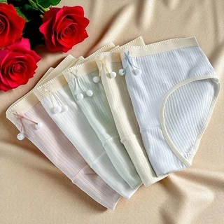 พร้อมส่ง กางเกงในผู้หญิง กางเกงชั้นใน สีพื้น สไตล์เกาหลี เนื้อผ้านุ่ม บางเบา ระบายอากาศ ป้องกันอับชื้น
